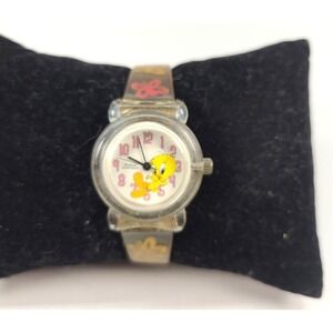 Vintage Armitron Tweety Bird Watch Quartz New Battery Clear Back